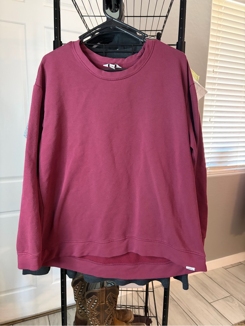 Orvis Women's Crewneck Sweater in Deep Berry